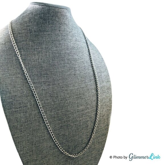 Vintage Sarah Coventry Silver Tone Textured Links Chain Necklace - Picture 2 of 9